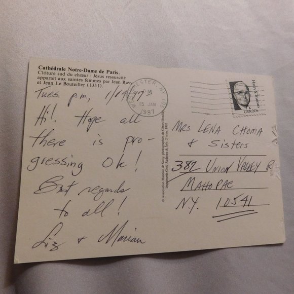 Cathedrale Notre-Dame De Paris Cloture Sud du Choeur Jesus Ressucscite Postcard - Picture 2 of 4